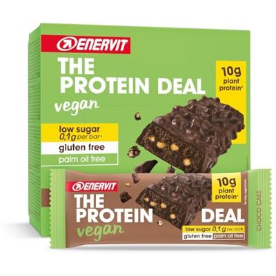 ENERVIT The Protein Deal Choco Cake Vegan – veganer Proteinriegel, Zartbitterschokolade, 10 g Protein, 0,1 g Zucker, köstlicher pflanzlicher Snack, Glutenfrei, 12 Riegel à 40 g ENERVIT The Protein Deal Choco Cake Vegan – veganer Proteinriegel, Zartbitterschokolade, 10 g Protein, 0,1 g Zucker, köstlicher pflanzlicher Snack, Glutenfrei, 12 Riegel à 40 g
