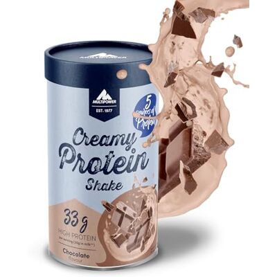 Multipower Creamy Protein Shake 420 g, hochwertiges Schoko Protein Pulver mit Whey und Casein, für leckere Shakes zum Muskelaufbau Multipower Creamy Protein Shake 420 g, hochwertiges Schoko Protein Pulver mit Whey und Casein, für leckere Shakes zum Muskelaufbau