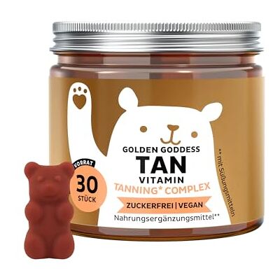 Bears with Benefits Gummibärchen Beta-Carotin Bräunung 30 Stück Golden Goddess Tan Kupfer, Karottenextrakt, Lutein, Vitamin C, E, D Vorrat für 1 Monat Zuckerfrei, Vegan Bears with Benefits Gummibärchen Beta-Carotin Bräunung 30 Stück Golden Goddess Tan Kupfer, Karottenextrakt, Lutein, Vitamin C, E, D Vorrat für 1 Monat Zuckerfrei, Vegan
