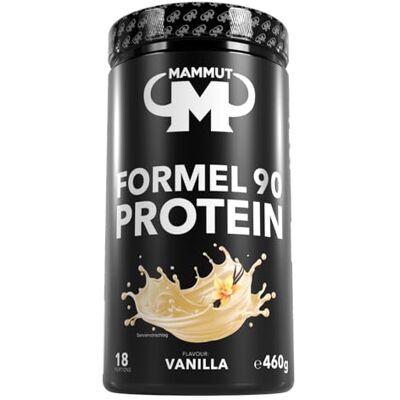 Mammut Nutrition Formel 90 Proteinpulver Vanille – 460g – 4-Komponenten Whey Protein Pulver mit Sojaproteinisolat, Milchprotein, Eiprotein & Vitamin B6 Mammut Nutrition Formel 90 Proteinpulver Vanille – 460g – 4-Komponenten Whey Protein Pulver mit Sojaproteinisolat, Milchprotein, Eiprotein & Vitamin B6