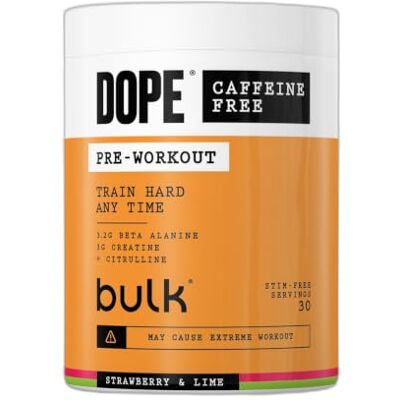 BULK POWDERS Dope Koffeinfreies Pre-Workout Pulver, Strawberry Lime, 510g 30 Portionen, Stimulanzienfrei, 3.2g Beta Alanin, 3g Kreatin, Citrullin AAKG Mischung, Vitamin B6, Kraft, Ausdauer & Erholung BULK POWDERS Dope Koffeinfreies Pre-Workout Pulver, Strawberry Lime, 510g 30 Portionen, Stimulanzienfrei, 3.2g Beta Alanin, 3g Kreatin, Citrullin AAKG Mischung, Vitamin B6, Kraft, Ausdauer & Erholung