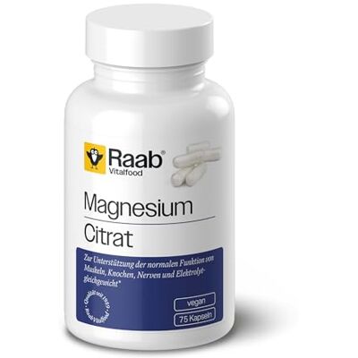 Raab Vitalfood Raab® Magnesiumcitrat Kapseln (75 Stück) Für Sport & Alltag Organisches Magnesium ohne Zusatzstoffe zur Unterstützung von Muskeln, Nerven & Knochen Vegan Raab Vitalfood Raab® Magnesiumcitrat Kapseln (75 Stück) Für Sport & Alltag Organisches Magnesium ohne Zusatzstoffe zur Unterstützung von Muskeln, Nerven & Knochen Vegan
