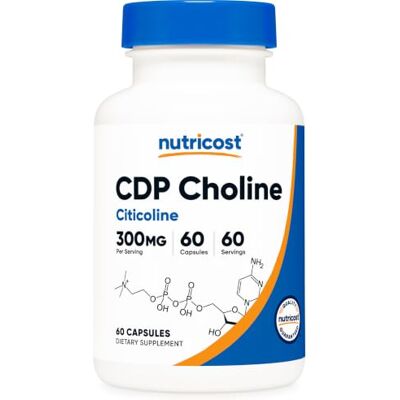 Nutricost CDP Choline (Citicoline) 300mg, 60 Veggie Capsules Non-GMO, Vegan Friendly, Gluten Free Nutricost CDP Choline (Citicoline) 300mg, 60 Veggie Capsules Non-GMO, Vegan Friendly, Gluten Free