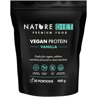 Nature Diet Veganes Proteinpulver Vanilla 900 g Hochwertiges Protein 21,9 g Protein pro Portion 30 Portionen Erbsen- & Hanfprotein Reine, Pflanzliche & Glutenfreie Formel Nature Diet Veganes Proteinpulver Vanilla 900 g Hochwertiges Protein 21,9 g Protein pro Portion 30 Portionen Erbsen- & Hanfprotein Reine, Pflanzliche & Glutenfreie Formel