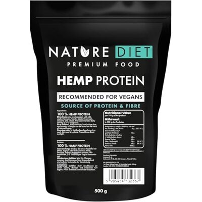 Nature Diet Hanfprotein 500 g Pflanzliches Proteinpulver Reich an Ballaststoffen Vegan, Glutenfrei & Laktosefrei Ideal für Smoothies, Shakes & Backen Nature Diet Hanfprotein 500 g Pflanzliches Proteinpulver Reich an Ballaststoffen Vegan, Glutenfrei & Laktosefrei Ideal für Smoothies, Shakes & Backen