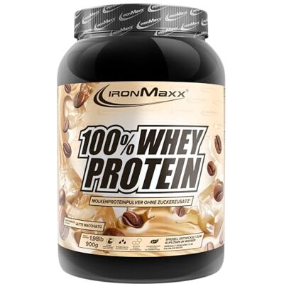 IronMaxx 100% Whey Protein Pulver 900g Latte Macchiato Cremiger Eiweißshake mit BCAAs & EAAs High Protein, Low Carb & zuckerarm Ideal für Muskelaufbau & Fitness IronMaxx 100% Whey Protein Pulver 900g Latte Macchiato Cremiger Eiweißshake mit BCAAs & EAAs High Protein, Low Carb & zuckerarm Ideal für Muskelaufbau & Fitness