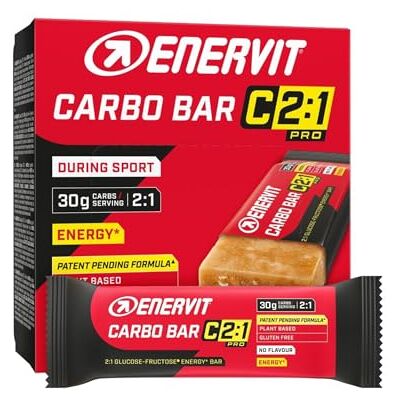 ENERVIT Carbo Bar C2:1PRO No Flavour – Energieriegel mit 30 g Kohlenhydraten und 50% schneller absorbierten Kohlenhydraten, neutraler Geschmack, für Ausdauersport, Glutenfrei, 12 Riegel à 45 g ENERVIT Carbo Bar C2:1PRO No Flavour – Energieriegel mit 30 g Kohlenhydraten und 50% schneller absorbierten Kohlenhydraten, neutraler Geschmack, für Ausdauersport, Glutenfrei, 12 Riegel à 45 g