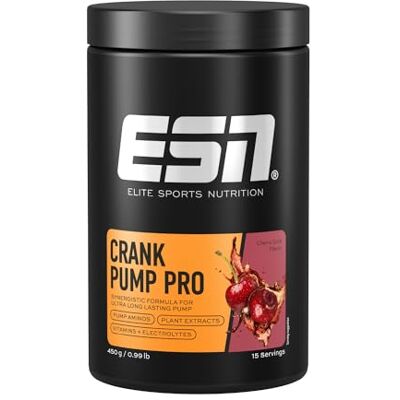 ESN Crank Pump Pro, Cherry Cola, 450 g, Pre Workout Booster made in Germany ESN Crank Pump Pro, Cherry Cola, 450 g, Pre Workout Booster made in Germany