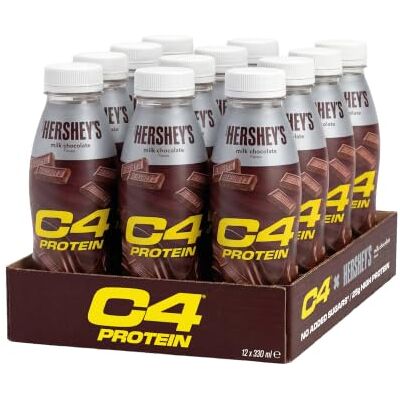 Cellucor C4 Protein Ready to Drink, HERSHEY'S Milchschokolade, 25 g Protein-Shake, ohne Zuckerzusatz, 12 x 330 ml Cellucor C4 Protein Ready to Drink, HERSHEY'S Milchschokolade, 25 g Protein-Shake, ohne Zuckerzusatz, 12 x 330 ml