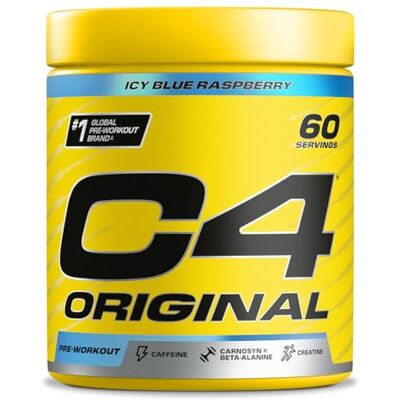 Cellucor C4 Original Pre-Workout-Booster Getränkepulver für Energy Drink 150 mg Koffein + Beta-Alanin + Kreatin-Monohydrat (Icy Blue Razz (Himbeere), 60 Portionen) Cellucor C4 Original Pre-Workout-Booster Getränkepulver für Energy Drink 150 mg Koffein + Beta-Alanin + Kreatin-Monohydrat (Icy Blue Razz (Himbeere), 60 Portionen)
