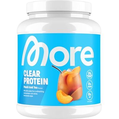 MORE NUTRITION MORE Clear Protein, Peach Iced Tea, 600 g Protein Drink mit Whey Isolat made in Germany MORE NUTRITION MORE Clear Protein, Peach Iced Tea, 600 g Protein Drink mit Whey Isolat made in Germany