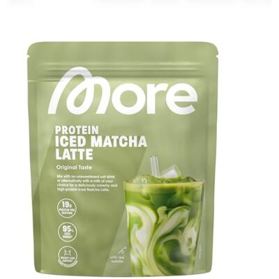 MORE NUTRITION MORE Protein Iced Matcha Latte, 650g, Matcha Grünteepulver mit wertvollen Proteinen, wenig Zucker und Fett made in Germany MORE NUTRITION MORE Protein Iced Matcha Latte, 650g, Matcha Grünteepulver mit wertvollen Proteinen, wenig Zucker und Fett made in Germany