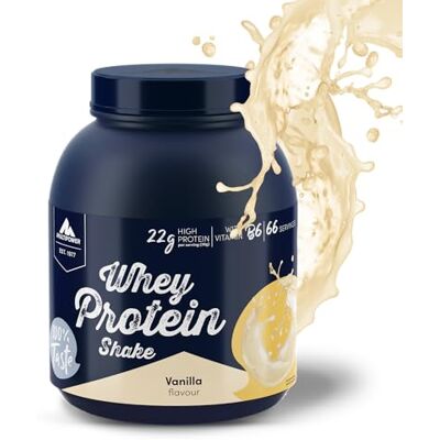 Multipower Whey Protein Shake – wasserlösliches Proteinpulver aus Wheykonzentrat und -Isolat – 21 g Protein und Vitamin B6 Multipower Whey Protein Shake – wasserlösliches Proteinpulver aus Wheykonzentrat und -Isolat – 21 g Protein und Vitamin B6