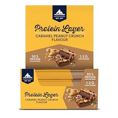Multipower Protein Layer Bar Energieriegel mit 30% Protein – Fitnessriegel 18 x 50g – Proteinriegel als Sport-Snack – Eiweißriegel mit Caramel Peanut Crunch Geschmack – kalorienarmer Eiweißriegel Multipower Protein Layer Bar Energieriegel mit 30% Protein – Fitnessriegel 18 x 50g – Proteinriegel als Sport-Snack – Eiweißriegel mit Caramel Peanut Crunch Geschmack – kalorienarmer Eiweißriegel