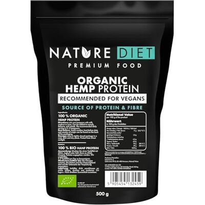Nature Diet Bio-Hanfprotein 500 g EU-Bio-Zertifiziert Pflanzliches Proteinpulver Reich an Ballaststoffen Vegan, Glutenfrei & Laktosefrei Ideal für Smoothies, Shakes & Backen Nature Diet Bio-Hanfprotein 500 g EU-Bio-Zertifiziert Pflanzliches Proteinpulver Reich an Ballaststoffen Vegan, Glutenfrei & Laktosefrei Ideal für Smoothies, Shakes & Backen