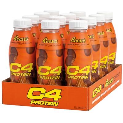 Cellucor C4 Protein Ready to Drink, REESE'S Erdnussbutter & Schokolade, 25 g Protein-Shake, ohne Zuckerzusatz, 12 x 330 ml Cellucor C4 Protein Ready to Drink, REESE'S Erdnussbutter & Schokolade, 25 g Protein-Shake, ohne Zuckerzusatz, 12 x 330 ml