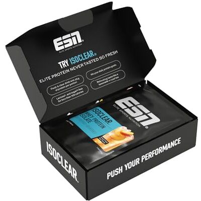 ESN ISOCLEAR Whey Isolate Protein Pulver, Taster Box, 5 x 30 g Proteinlimo mit fruchtig leckerem Geschmack, clear Whey made in Germany ESN ISOCLEAR Whey Isolate Protein Pulver, Taster Box, 5 x 30 g Proteinlimo mit fruchtig leckerem Geschmack, clear Whey made in Germany