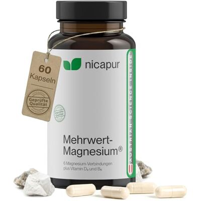Nicapur Magnesium Kapseln 60 - Für Energie & Nervengesundheit Nicapur Magnesium Kapseln 60 - Für Energie & Nervengesundheit