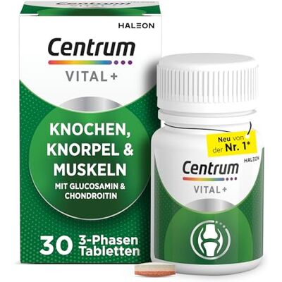 Centrum Vital+ Knochen, Knorpel & Muskeln, 30 Tabletten Für körperliche Leistungsfähigkeit & Zellregeneration**, mit Glucosamin, Chondroitin, Magnesium, Vitamin D, Vitamin C. Centrum Vital+ Knochen, Knorpel & Muskeln, 30 Tabletten Für körperliche Leistungsfähigkeit & Zellregeneration**, mit Glucosamin, Chondroitin, Magnesium, Vitamin D, Vitamin C.