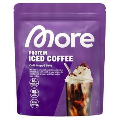 MORE NUTRITION MORE Protein Iced Coffee, 650g, Café Frappé Style, Eiskaffee mit wertvollen Proteinen, wenig Zucker und Fett made in Germany MORE NUTRITION MORE Protein Iced Coffee, 650g, Café Frappé Style, Eiskaffee mit wertvollen Proteinen, wenig Zucker und Fett made in Germany