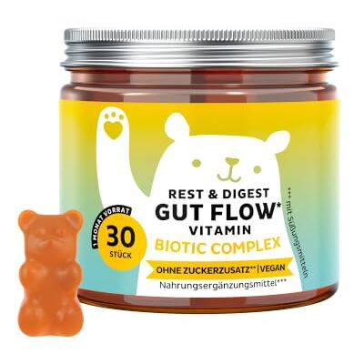 Bears with Benefits Gummibärchen Bromelain Probiotika 30 Stück Rest & Digest Gut Flow Probiotika e Bromelain, Inulin,Vitmain B6 Vorrat für 1 Monat Ohne Zuckerzusatz, Vegan Bears with Benefits Gummibärchen Bromelain Probiotika 30 Stück Rest & Digest Gut Flow Probiotika e Bromelain, Inulin,Vitmain B6 Vorrat für 1 Monat Ohne Zuckerzusatz, Vegan