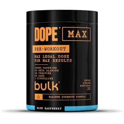 Bulk Dope Max Pre-Workout Pulver 563 g 25 Portionen 200 mg Koffein 5 g Beta-Alanin 3 g Kreatin AAKG & Citrullin Mit Himalaya-Kristallsalz aus Punjab, Pakistan Blaue Himbeere Bulk Dope Max Pre-Workout Pulver 563 g 25 Portionen 200 mg Koffein 5 g Beta-Alanin 3 g Kreatin AAKG & Citrullin Mit Himalaya-Kristallsalz aus Punjab, Pakistan Blaue Himbeere