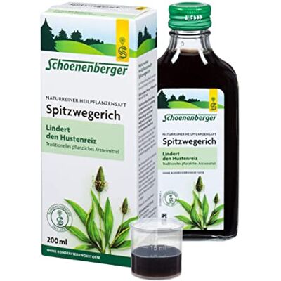 Schoenenberger Spitzwegerich Heilpflanzensaft 200 ml Der natürliche Hustensaft: Bio-Heilpflanzensaft aus Spitzwegerich Schoenenberger Spitzwegerich Heilpflanzensaft 200 ml Der natürliche Hustensaft: Bio-Heilpflanzensaft aus Spitzwegerich