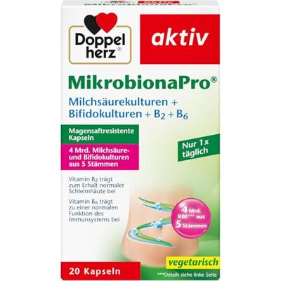 Doppelherz MikrobionaPro® -Milchsäurekulturen + Bifidokulturen + B2 + B6 Doppelherz MikrobionaPro® -Milchsäurekulturen + Bifidokulturen + B2 + B6