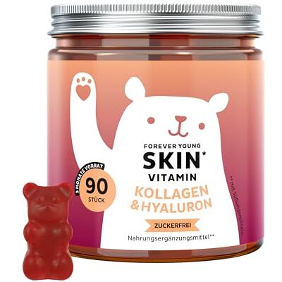 Bears with Benefits Gummibärchen Kollagen Anti-Aging & Haut 90 Stück Forever Young Skin Kollagenpeptide, Hyaluronsäure, Vitamin C, E, Coenzym Q10 Vorrat für 3 Monate Zuckerfrei Bears with Benefits Gummibärchen Kollagen Anti-Aging & Haut 90 Stück Forever Young Skin Kollagenpeptide, Hyaluronsäure, Vitamin C, E, Coenzym Q10 Vorrat für 3 Monate Zuckerfrei