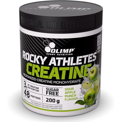 OLIMP SPORT NUTRITION Olimp Rocky Athletes® Creatine 200 g, Sour Apple Punch Creatine Monohydrate Pulver Booster pre Workout OLIMP SPORT NUTRITION Olimp Rocky Athletes® Creatine 200 g, Sour Apple Punch Creatine Monohydrate Pulver Booster pre Workout