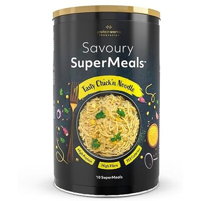 THE PROTEIN WORKS Protein Works Savoury SuperMeals, Nutritionally Balanced, 26 Vitamins and Minerals, Tasty Chick’n Noodle, 10 Meals THE PROTEIN WORKS Protein Works Savoury SuperMeals, Nutritionally Balanced, 26 Vitamins and Minerals, Tasty Chick’n Noodle, 10 Meals
