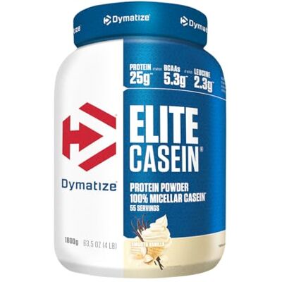Dymatize Elite Casein Protein Pulver Vanilla 1800g – Casein Eiweißpulver mit BCAAs Dymatize Elite Casein Protein Pulver Vanilla 1800g – Casein Eiweißpulver mit BCAAs