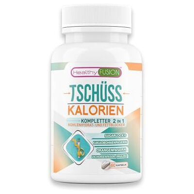 Healthy Fusion Tschüss Kalorien – Kohlenhydrat- & Fettblocker Intensives Abnehm-Supplement mit Fettverbrenner & natürlichem Appetitzügler Sättigungseffekt Ohne strenge Diäten 60 Kapseln Healthy Fusion Tschüss Kalorien – Kohlenhydrat- & Fettblocker Intensives Abnehm-Supplement mit Fettverbrenner & natürlichem Appetitzügler Sättigungseffekt Ohne strenge Diäten 60 Kapseln