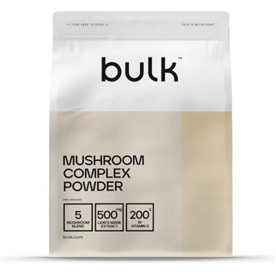 Bulk Pilzkomplex-Pulver, Löwenmähne, Vitamin D, Geschmacksneutral, 250 g Bulk Pilzkomplex-Pulver, Löwenmähne, Vitamin D, Geschmacksneutral, 250 g