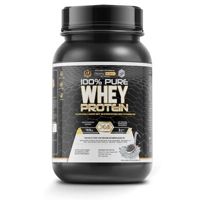 Healthy Fusion Whey Protein 100% reines Whey Protein mit Kollagen, Magnesium & Vitamin B6 43 g Protein + 9,4 g BCAA pro Portion Für Muskelaufbau, schnellere Regeneration Keksgeschmack 1 kg Healthy Fusion Whey Protein 100% reines Whey Protein mit Kollagen, Magnesium & Vitamin B6 43 g Protein + 9,4 g BCAA pro Portion Für Muskelaufbau, schnellere Regeneration Keksgeschmack 1 kg