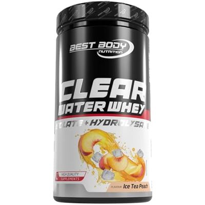 Best Body Nutrition Clear Water Whey Protein Isolat 450g Ice Tea Peach – Premium Whey mit 91 % Proteinanteil – Zuckerfrei, Fettfrei, Laktosfrei – Klare Lösung – Ohne Klumpen – Für aktive Lebensstile Best Body Nutrition Clear Water Whey Protein Isolat 450g Ice Tea Peach – Premium Whey mit 91 % Proteinanteil – Zuckerfrei, Fettfrei, Laktosfrei – Klare Lösung – Ohne Klumpen – Für aktive Lebensstile