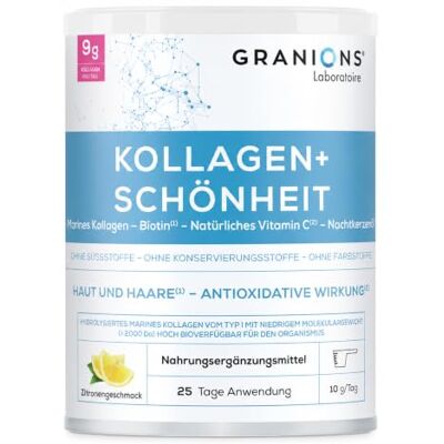 Granions Kollagen Pulver 250g Meereskollagen Mit Biotin, Vitamin C & Hyaluronsäure Kollagenpulver Für Haut Und Haare Hochdosiert Mit Biotin, Hyaluronsäure & Vitamin C Zitronengeschmack Granions Kollagen Pulver 250g Meereskollagen Mit Biotin, Vitamin C & Hyaluronsäure Kollagenpulver Für Haut Und Haare Hochdosiert Mit Biotin, Hyaluronsäure & Vitamin C Zitronengeschmack
