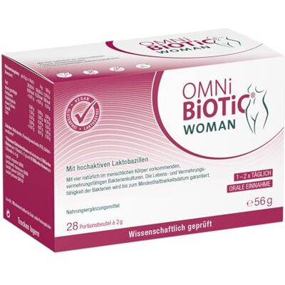 OMNi BiOTiC WOMAN Für Frauen entwickelt 4 Bakterienstämme 10 Mrd. Keime pro Tagesdosis Pulver Vegan Glutenfrei Laktosefrei Zur täglichen Anwendung Einfach trinken 28 Portionen OMNi BiOTiC WOMAN Für Frauen entwickelt 4 Bakterienstämme 10 Mrd. Keime pro Tagesdosis Pulver Vegan Glutenfrei Laktosefrei Zur täglichen Anwendung Einfach trinken 28 Portionen