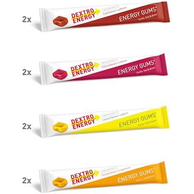 Dextro Energy Gums Mix Pack 4 Sorten 8x45g (8er Pack), High Carb Sport Gummies zur schnellen Kohlenhydrate Versorgung Dextro Energy Gums Mix Pack 4 Sorten 8x45g (8er Pack), High Carb Sport Gummies zur schnellen Kohlenhydrate Versorgung