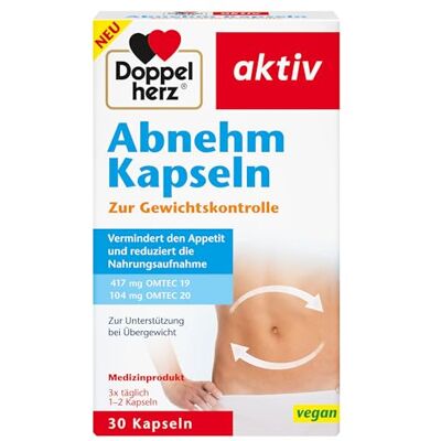 Doppelherz Abnehm Kapseln Vermindert den Appetit und reduziert die Nahrungsaufnahme Zur Unterstützung bei Übergewicht 30 Kapseln Doppelherz Abnehm Kapseln Vermindert den Appetit und reduziert die Nahrungsaufnahme Zur Unterstützung bei Übergewicht 30 Kapseln