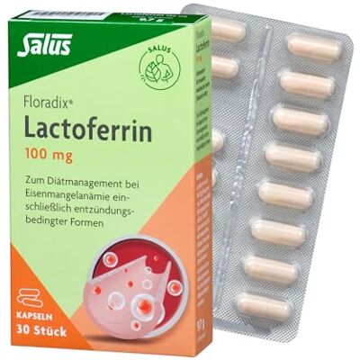 Salus Floradix Lactoferrin 100 mg 1x 30 Kapseln (9,7 g) zum Diätmanagement bei diagnostizierter Eisenmangelanämie einschließlich entzündungsbedingter Formen vegetarisch Salus Floradix Lactoferrin 100 mg 1x 30 Kapseln (9,7 g) zum Diätmanagement bei diagnostizierter Eisenmangelanämie einschließlich entzündungsbedingter Formen vegetarisch