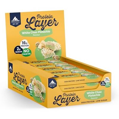 Multipower Protein Layer Bar Energieriegel mit 30% Protein – Fitnessriegel 18 x 50g – Proteinriegel als Sport-Snack – Eiweißriegel mit White Chocolate Pistachio Geschmack – kalorienarmer Eiweißriegel Multipower Protein Layer Bar Energieriegel mit 30% Protein – Fitnessriegel 18 x 50g – Proteinriegel als Sport-Snack – Eiweißriegel mit White Chocolate Pistachio Geschmack – kalorienarmer Eiweißriegel