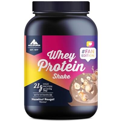 Multipower Whey Protein Shake – wasserlösliches Proteinpulver mit Haselnuss Nougat Geschmack aus Wheykonzentrat und -Isolat – 21 g Protein und Vitamin B6 – 700 g Multipower Whey Protein Shake – wasserlösliches Proteinpulver mit Haselnuss Nougat Geschmack aus Wheykonzentrat und -Isolat – 21 g Protein und Vitamin B6 – 700 g