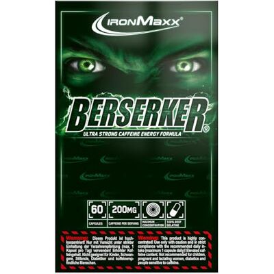 IronMaxx Berserker 60 Stück Hochdosierter Pre-Workout Booster für maximale Energie und Fokus 200 mg Koffein pro Portion IronMaxx Berserker 60 Stück Hochdosierter Pre-Workout Booster für maximale Energie und Fokus 200 mg Koffein pro Portion