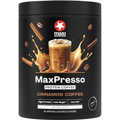 MaxiNutrition MaxPresso Cinamon Coffee 300g, Protein Kaffee, Whey Coffee Pulver, 21g Eiweiß pro Portion, Zuckerfrei & fettarm, Warm & kalt genießbar MaxiNutrition MaxPresso Cinamon Coffee 300g, Protein Kaffee, Whey Coffee Pulver, 21g Eiweiß pro Portion, Zuckerfrei & fettarm, Warm & kalt genießbar