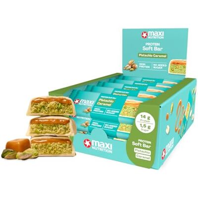 MaxiNutrition Softbar Pistazie Karamell, 16x 45g, Proteinriegel, 30% Eiweiß, 14g Protein je Riegel, low Sugar (1,5g), ohne Zuckerzusatz, ohne künstliche Aromen oder Palmöl MaxiNutrition Softbar Pistazie Karamell, 16x 45g, Proteinriegel, 30% Eiweiß, 14g Protein je Riegel, low Sugar (1,5g), ohne Zuckerzusatz, ohne künstliche Aromen oder Palmöl