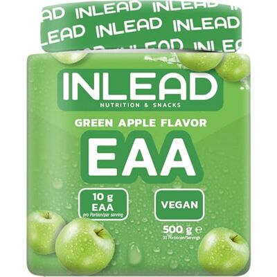 Inlead EAA Pulver 10.000 mg essentielle Aminosäuren pro Portion Unterstützt Muskelschutz, Regeneration & Leistungsfähigkeit Optimale Löslichkeit 500g (Green Apple) Inlead EAA Pulver 10.000 mg essentielle Aminosäuren pro Portion Unterstützt Muskelschutz, Regeneration & Leistungsfähigkeit Optimale Löslichkeit 500g (Green Apple)