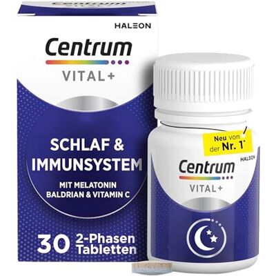 Centrum Vital+ Schlaf & Immunsystem, 30 St., mit Melatonin und Baldrian Für einen erholsamen Schlaf, Immunsystem und Zellregeneration**: Mit Melatonin, Baldrian, Vitamin C und Zink. Centrum Vital+ Schlaf & Immunsystem, 30 St., mit Melatonin und Baldrian Für einen erholsamen Schlaf, Immunsystem und Zellregeneration**: Mit Melatonin, Baldrian, Vitamin C und Zink.