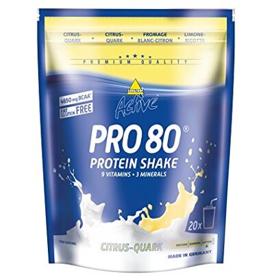 inkospor Active Pro 80 Protein Shake, Citrus-Quark, 500g Beutel inkospor Active Pro 80 Protein Shake, Citrus-Quark, 500g Beutel