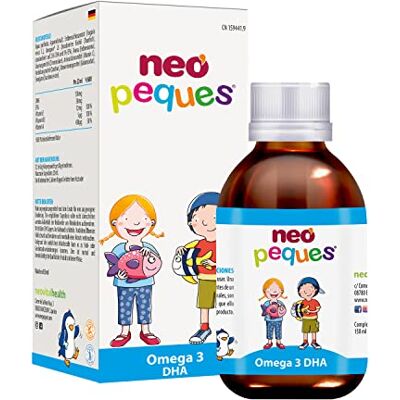 NEO PEQUES Omega 3 DHA Sirup (150 ml), Omega 3 Tropfen für Kinder ab 3 Jahren, Nahrungsergänzungsmittel aus Fischöl, mit Erdbeergeschmack NEO PEQUES Omega 3 DHA Sirup (150 ml), Omega 3 Tropfen für Kinder ab 3 Jahren, Nahrungsergänzungsmittel aus Fischöl, mit Erdbeergeschmack